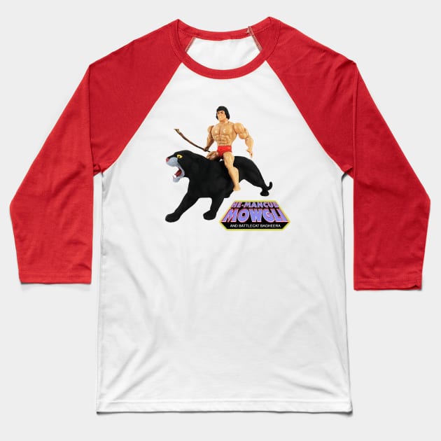 He-Mancub Mowgli and Battlecat Bagheera Baseball T-Shirt by Boone